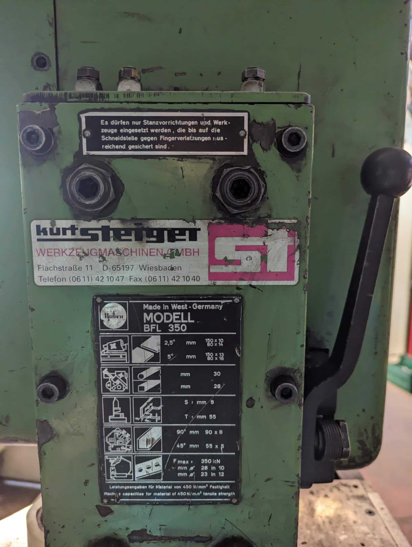 BFL 350 Muhe und Bender Profil-/Stabstahlschere / Lochstanze